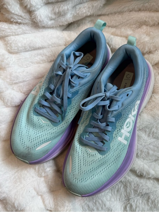 Hoka Shoes - Hoka Womens Bondi 8 Running Shoes Size 7.5B Blue Lavender Gradient lightweight
